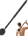Silicone Back Scrubber for Shower with 24 inch Adjustable Handle, Double Sided Shower Brush for Exfoliating and Massage