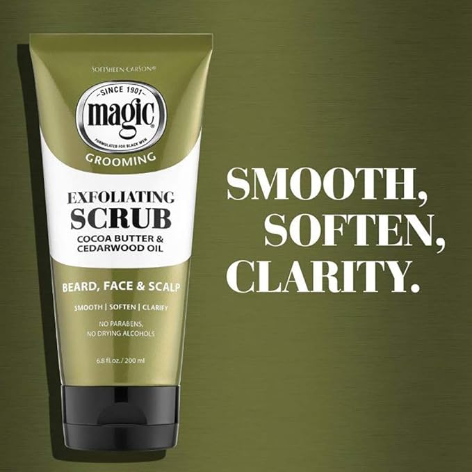 Softsheen-Carson Magic Shaving Beard Grooming Kit for Men with Cedarwood Oil, Includes Beard Butter, Scrub and Cleanser, Gift Set for Facial Hair Care,1 kit