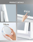 Lighted Makeup Mirror, 17.3"x13" Hollywood Vanity Mirror with Led Lights, Three Color Lighting Modes, and 10X Magnification Mirror, Smart Touch Control, 360°Rotation (White, Gift Box)