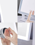 HIEEY Lighted Makeup Mirror, Hollywood Vanity Mirror with Lights, Three Color Lighting Modes, and 5X Magnification Mirror, Smart Touch Control, 360°Rotation (17.3in,White,Gift Box)