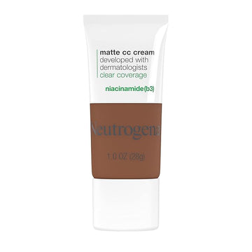 Neutrogena Clear Coverage Flawless Matte CC Cream, Full-Coverage Free, Cinnamon, 1 oz