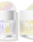 LANGMANNI Holographic Body Glitter Gel for Body, Face, Hair and Lip.Color Changing Glitter Gel Under Light. Vegan & Cruelty Free-1.35 oz (3# Neon Violet+4# Sapphire Blue)