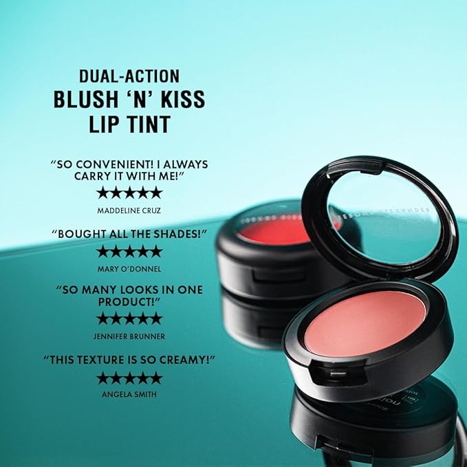 Jerome Alexander Blush ‘n’ Kiss Cream for Cheeks & Lips | Creamy, Lightweight, Buildable Coverage | Blush Balm Face Makeup|Tint Jam