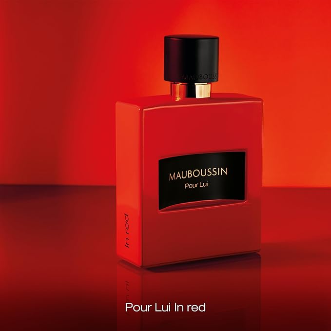 Mauboussin - Pour Lui In Red 100ml (3.3 Fl Oz) - Eau de Parfum for Men - Woody & Spicy Scents