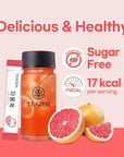 TEAZEN Grapefruit Tea, Sugar Free, Hibiscus and Green Tea, Powdered Mix Beverage from Korea, 10 Sticks, 1.76oz