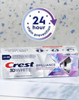 Crest 3D White Brilliance Vibrant Peppermint Teeth Whitening Toothpaste, 4.6 oz Pack of 3, Anticavity Fluoride Toothpaste, 100% More Surface Stain Removal, 24 Hour Active Stain Prevention