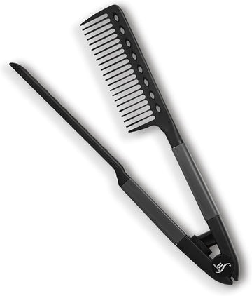 HerStyler Hair Comb For Straightening - Protects Hands - No More Knots - Styles Like A Pro - Versatile Hair Styling Comb - Travel Friendly (Black, Plastic, Dry Hair, 1 Count Pack of 1)