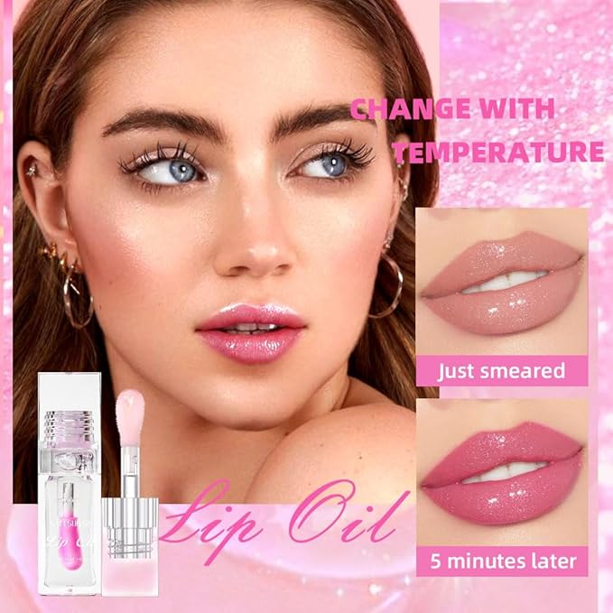 3 Pcs Color Changing Lip Oil, Long Lasting Lip