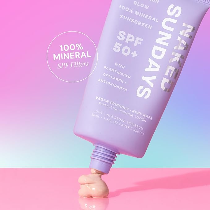 SPF50+ Collagen Glow 100% Mineral Sunscreen, Hydrating 100% Glow () 50ml
