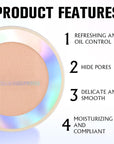 Oil Control Face Pressed Powder, Ultra-Fine Lightweight Face
