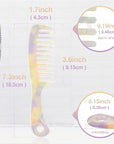 Large Wide Tooth Hair Comb 7.3 in, LADYAMZ [Tortoise Shell] Cellulose Acetate Round Tooth Comb for Straight/Curly Hair,Short/Long Hair Women Men or Kids, Easy Detangling Wet or Dry, Anti-static