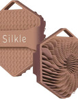 Silicone Body Scrubber - Exfoliating Bath Brush and Skin Cleanser - Shower Sponge for Gentle Body Scrub and Wash - Silicone Scrubbing Care Tool for a Refreshed and Renewed You - Brown
