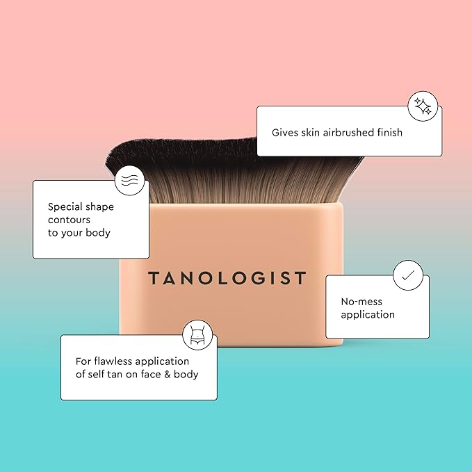 Tanologist Blending Brush, For Tanning Mousse, Water & Gradual Tanning Lotion, Streak-Free Self-Tanner Application, Contour & Define Face & Body, Vegan & Cruelty-Free Body Brush, 1 Count