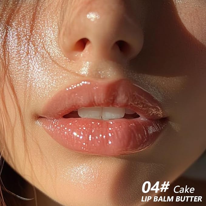 Summer Lip Butter Balm Lip Gloss, Ultra-Hydrating Natural Vegan Lip Balm, Sheer-Tinted Shine & Hydration, Soothes & Softens Dry Lips Skincare, Bálsamo labial hidratante #4 Cake 0.5 Fl Oz