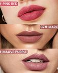 2Pcs Longwear Liquid Lip Liner Stain Marker Pen Set Long Lasting Waterproof, Pink Red Maroon Mauve Purple Matte 24 Hour Lip Liner and Lipstick Combo, Color Stay Lipliner All Day, Lip Stain peel off