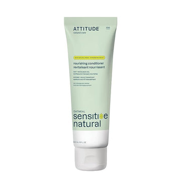 ATTITUDE Hair Conditioner for Sensitive Dry Scalp, Dry and Damaged Hair, Soothing Oat, Naturally Derived Ingredients, Dermatologically Tested, Vegan Detangler, Nourishing, 8 Fl Oz