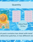UV Stickers for Sunscreen - 72 PCS UV Detection Stickers, Kid Friendly Sun Protection Reminder, Sunscreen Patches, Summer and Beach Vacation Essentials (72)