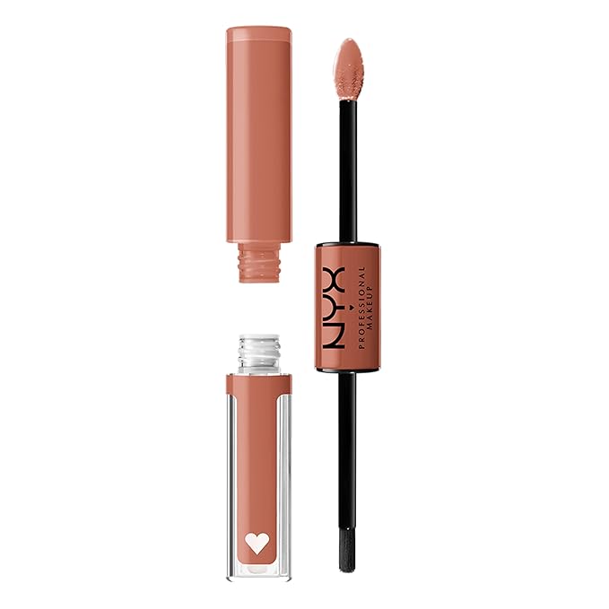 NYX Professional Makeup Shine Loud, Long-Lasting Liquid Lipstick with Clear Lip Gloss - Goal Crusher (Mid-Tone Beige)