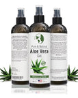 Earth's Daughter Organic Aloe Vera Gel from 100% Pure and Natural Cold Pressed Aloe – Moisturizes - Great for Face - Hair- Sunburn - Aftershave - Bug Bites - 12 oz.