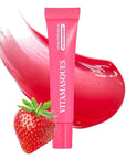 Vitamasques Lip Butter Balm Strawberry, Korean Lip Balm - Peptide Lip Treatment - Lip Balm Hydrating - Light Tinted Lip balm - Made in Korea - 0.33 fl.oz