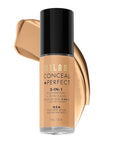 Milani Conceal + Perfect 2-in-1 Foundation + Concealer for a Flawless Complexion, Under Eye Corrector, Cover Redness and Imperfections, Waterproof and Sweatproof - Natural Beige