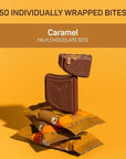 AWAKE - Caffeinated Chocolate Bites - Caramel Milk Chocolate, 50 Bites - 50mg Caffeine - Individually Wrapped Energy Bites - Coffee Alternative - Fairtrade, Gluten Free, Non GMO - 0.48oz