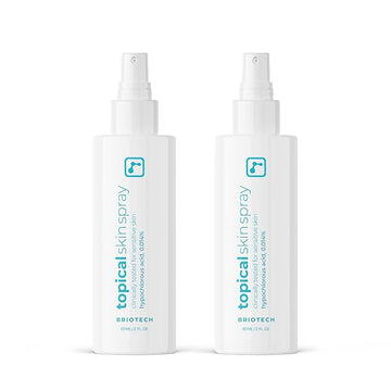 BRIOTECH Topical Skin Spray, Hypochlorous Acid Spray for Sensitive Skin, HOCl Facial Mist, Full Body Support Against Irritation, Calm Redness, Soothe Foot & Scalp, Travel Size 2 oz (2 Pack)