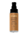 Milani Conceal + Perfect 2-in-1 Foundation + Concealer for a Flawless Complexion, Under Eye Corrector, Cover Redness and Imperfections, Waterproof and Sweatproof - Amber