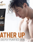 Woody's Activated Charcoal Body Wash for Men - Deep Cleansing, Exfoliating Face & Body Wash, Hydrating Formula with Walnut Extracts, Fresh Scent, 8 oz