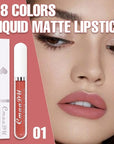 evpct 1Pcs Nude Pink Liquid Matte Lipstick Lipgloss Set for Women, labiales mate 24 horas originales matte larga duracion 24 Hour Lipstick Lip Stains Long Lasting Waterproof 24, 01#