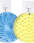 Upgraded Version Silicone Body Scrubber,Double-Sided Design Body Brush Silicone Body Scrubber Exfoliating Body Brushes for Suitable showering all skin types,Environmentally friendly silicone loofah