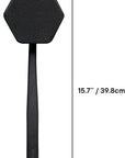 TOOLETRIES Silicone Back Scrubber - Exfoliating Shower Brush, Back Washer for Men, Durable Back Brush with Long Handle - Long Lasting Bath & Shower Accessories - Charcoal