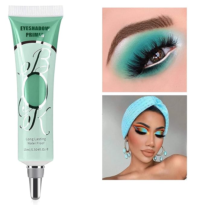 MAEPEOR Matte Eyeshadow Primer 6 Colors Prevent Oily Lids and Creasing Eye Primer Base Long-lasting Waterproof & Smudgeproof Eye Base Makeup for All Shadows (4 Mint Green)