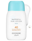 GOONGBE Waterful Sun Lotion Mild SPF 40 - Zinc Oxide Water Resistant Mineral Sunscreen for Babies, Kids & Adults - Hypoallergenic, Vegan, Reef-Safe - Korean Sun Care for Sensitive Skin, 2.82 fl.oz.