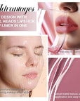 Kaely 2-in-1 Matte Lipstick and Lip Liner, Liquid Lip Stain Makeup for women Long Lasting Waterproof Smudge Proof, labiales matte mate larga duracion listip 24 hours originales, 29 Antique Rose