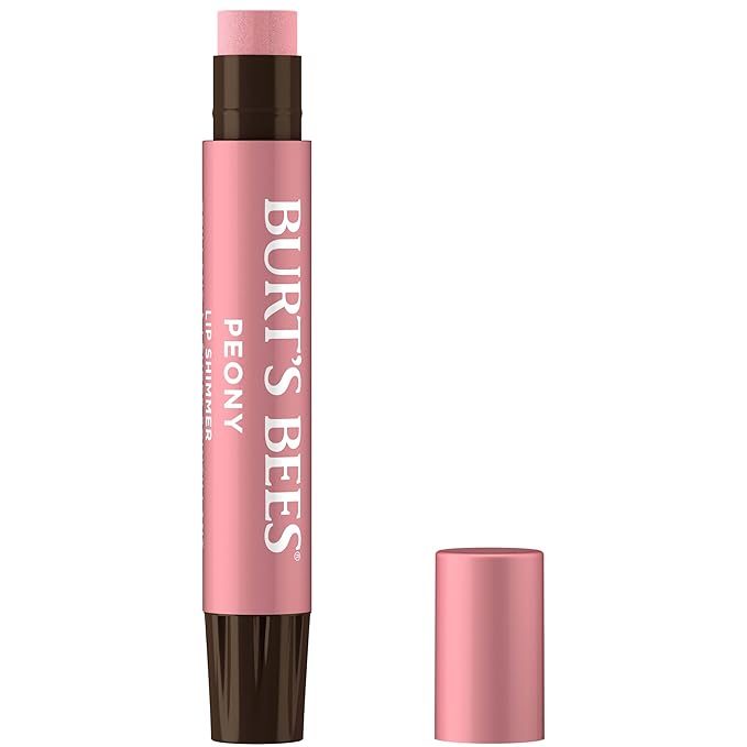 Burt's Bees Lip Shimmer Peony; Warm, Luminescent Color; High Impact, Instant Moisture; with Shea and Cocoa Butters; 100% Natural Origin (Packaging May Vary)