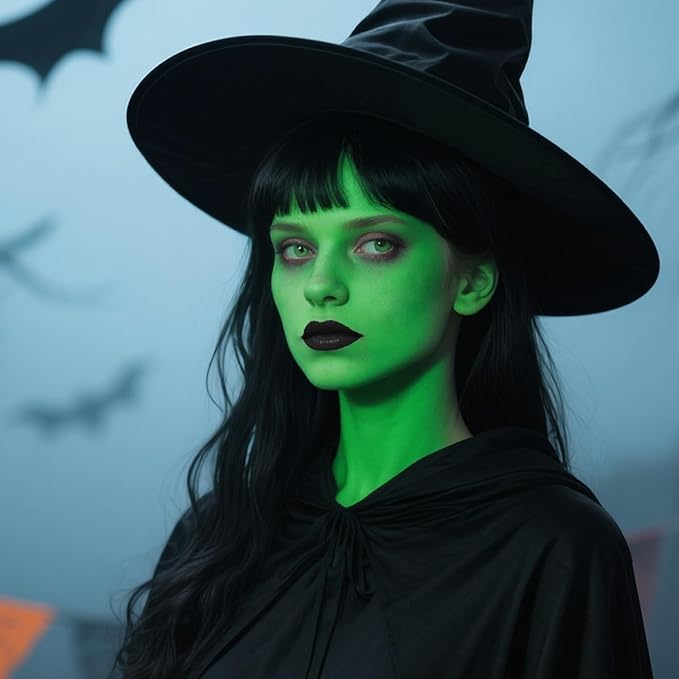 MEICOLY Green Face Body Paint,Halloween SFX Witch Makeup Elphaba Costume Face Paint,Camouflage Gamora Hunting Hulk Body Paint for Adults and Kids,St. Patrick’s Day Face Paint Makeup Accessories