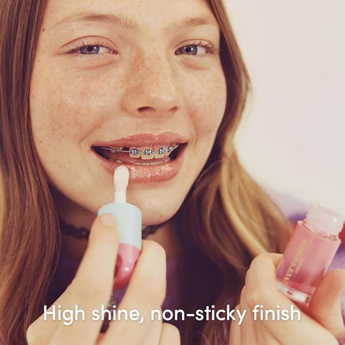 Evereden Kids Tinted Lip Gloss: Sakura - Non Toxic, Vegan Clean Makeup - Soothing & Hydrating Lip Gloss with Cherry, Peach, & Cranberry Oils