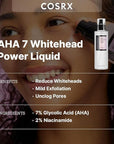 COSRX 7% Glycolic Acid Whitehead Removing Power Liquid, 3.38 fl.oz, AHA Exfoliant, Exfoliating Toner for Face & Body, Pore Minimizer, Korean Skin Care