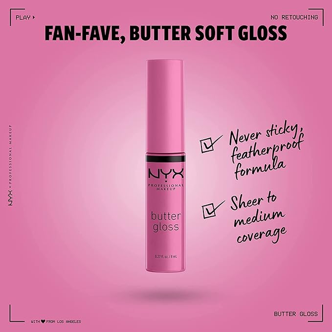 NYX PROFESSIONAL MAKEUP Butter Gloss, Non-Sticky Lip Gloss - Merengue (Pink Lilac)