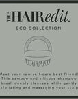 The Hair Edit Scalp Renew Bamboo Shampoo Massage Brush, Scalp Scrubber with Soft Silicone Bristles for Hair Growth, Exfoliation