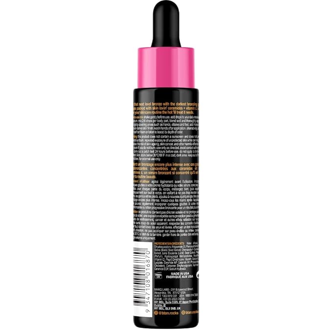 b.tan Dark Self Tan Drops for Face & Body | That Next Level Bronze - Darkest Gradual Self Tanner Bronzing Glow Drops, Vegan, Cruelty Free, 1.0 Fl Oz