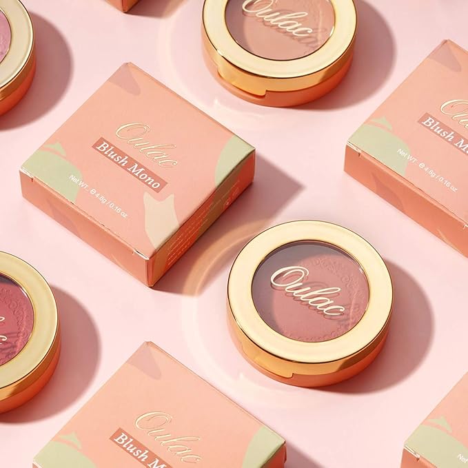 Oulac Blush Face Coral Matte | Pigmented Powdery 4.8g