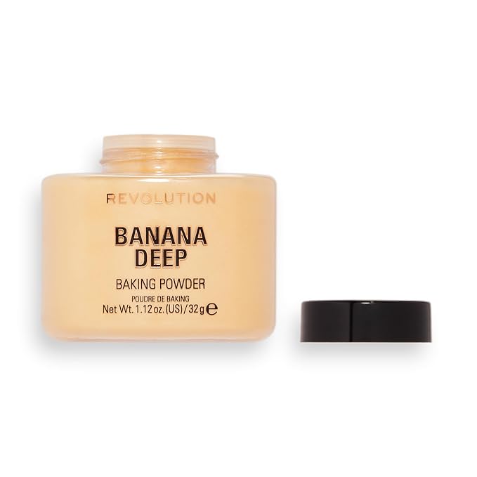 Revolution Beauty, Loose Baking Powder, Makeup Setting Powder, Banana Deep, 1.13 Oz