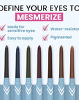 PrimeEyes Glide Eyeliner for Mature Women – Waterproof, Long-Stay and Mess-Proof – Gel Creme Texture, Discreet Sharpener and Effective Smudger (Mulberry)