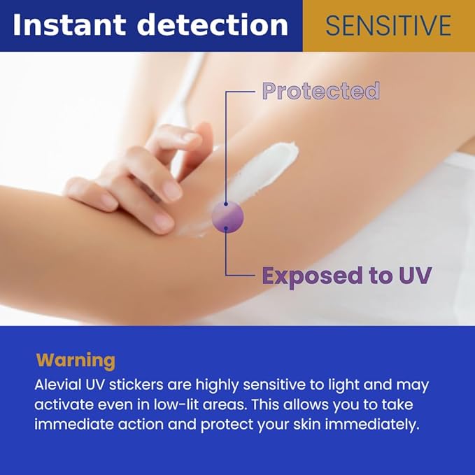 UV Detection Stickers for Sunscreen Reapply Reminder, Suitable for Kids & Adults, 40 Sticker Patches, Sun Cream Detection by Alevial