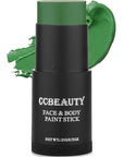 CCbeauty Witch Green Face Paint Stick, Face Painting Kit, Dark Green Cream SFX Makeup Foundation, Professional Body Paint for St. Patrick's Day, Halloween Costume Party, Grinch Hulk Monster Makeup
