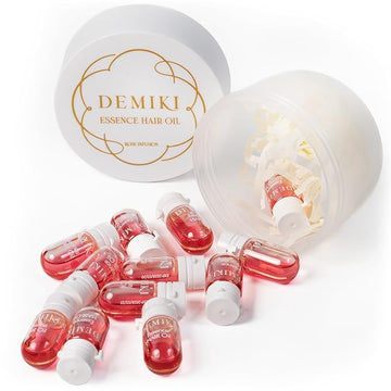 DEMIKI Hair Oil For Frizzy Hair With Coconut Oil - Hair Treatment For Dry Damaged Hair, Hair Perfume Oil For Curly Hair, Frizz Control Hair Care Products, Mini Bottles Hair Oil For Damaged Hair, 12pcs