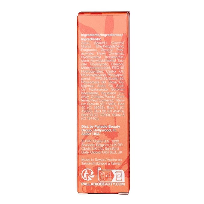Palladio Jelly Tint, Liquid Stain for Cheeks & Lips, Vivid Color Lip Stain, Lightweight Non-Sticky and Transfer-proof, Natural Finish Makeup, Mango Tango