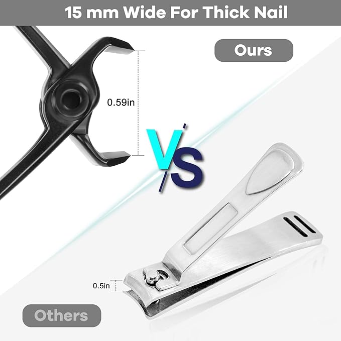 Nail Clippers for Men – Vepkuso Toenail Clippers for Thick Toenails for Seniors Wide Jaw Large Professional Fingernail Clippers Cutter Set for Tough Nails, Women, Adult, Gift Idea